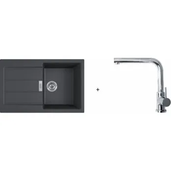 Granitový dřez Franke SET T82 - S2D 611-78 černá + FN 0147.031