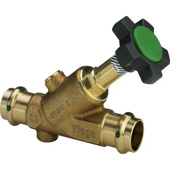 Fitinka Viega Easytop kombi ventil 15 KRV se šikmým sedlem, lisovací přípoj mod. 2238, 457 198