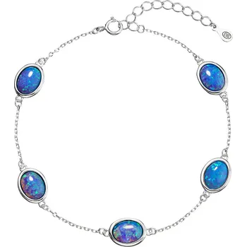 Náramek EVOLUTION GROUP CZ Stříbrný náramek se syntetickými opály - 13030.3