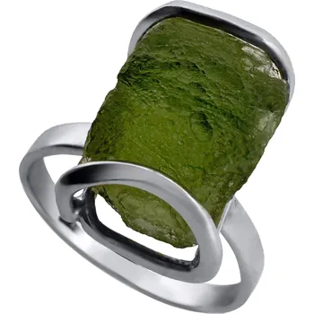 Prsten Vltavín Moldavite Stříbrný prsten s vltavínem 3,160 g