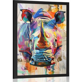 Plakát Dovido Plakát nosorožec s imitací malby