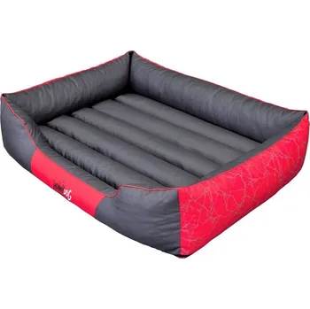 Pelíšek pro psa Hobby Dog Pelíšek PRESTIGE červeno-šedý vzor blesky Cordura – různé velikosti Velikost XL - 85 x 65 cm