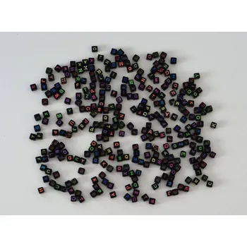 Dětské navlékací korálky Plastové korálky černé - Abeceda 300 ks