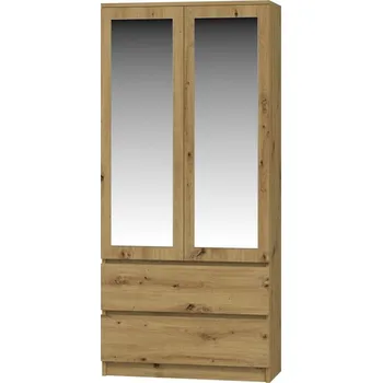 Šatní skříň Šatní skříň Malvína 2S-90 dub artisan/zrcadlo