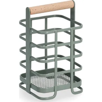 Odkapávač na nádobí Zeller Stojan na příbory s bambusovým držákem, 10 x 10 x 17 cm