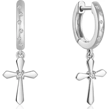 Náušnice Olivie Kroužkové náušnice KŘÍŽEK 8734 Ag 925; ≤1,5 g.