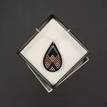 AMADEA Dřevěný příívěsek na krk kapka okrová, 5x3 cm, český výrobek