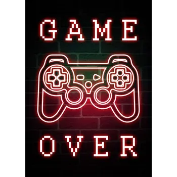Plakát Plakát, Obraz - Game Over-Neon Gaming Quote