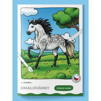 omalovánky OMK17, Omalovánky, A5, STÁDO KONÍ