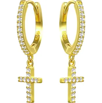 Náušnice Olivie Kroužkové náušnice KŘÍŽEK GOLD 8739 Ag 925; ≤1,4 g.