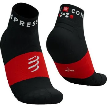 Pánské ponožky Compressport Ultra Trail Low Socks black/red - EU 45-48