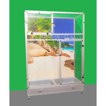 Voliéra POL 4 s pěti zásuvnými průhlednými krmítky