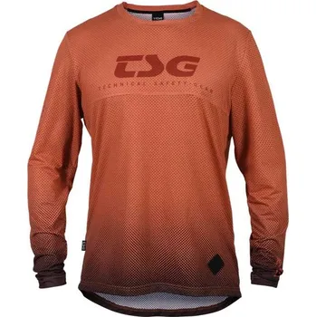 cyklistický dres TSG Dres Grip jersey dlouhý rukáv Desert red XL