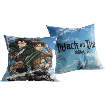 Povlečení Polštář - Attack on Titans Eren & Levi 40x40cm