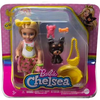 Panenka Mattel Barbie Chelsea panenka a domácí mazlíčci Banán a pejsek