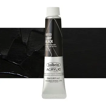 Vodová barva Akrylová barva Holbein Heavy Body - Lamp Black Balení: 20 ml