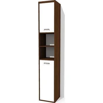 Šatní skříň Nabytekmorava Policová skříň SV 402 ke sklápěcí posteli barva lamina: ořech / bílé dveře