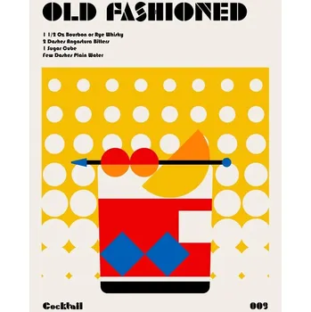 Plakát Plakát, Obraz - Old Fashioned Bauhaus Cocktail, Retrodrome