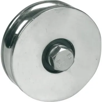 Pojezdové kolečko IBFM Kladka 364P - jednoložiskové pojezdové kladky s kulatou drážkou pro kulatinu 16mm, průměr kladek od 50 do 120 mm s montážním šroubem Velikost: 100