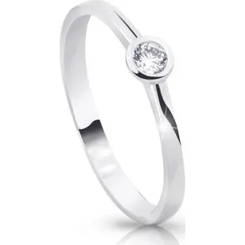 Prsten ŠPERKY-NM, Dámský prsten se zirkonem v bílém zlatě 1632 Velikost prstenu: 59