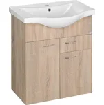 Aqualine Keramia Fresh skříňka 59.6x34.4x74 cm pod umyvadlo závěsná dub 50066