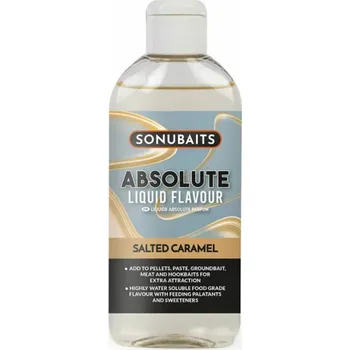 Návnadové aroma SONUBAITS - Absolute Liquid Flavour 200ml - Salted Caramel