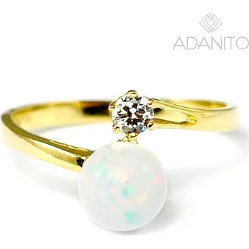 Prsten Zlatý opálový prsten se zirkonem