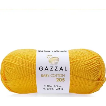 Příze Příze Baby Cotton 205 Gazzal 527 tmavě žlutá Gazzal