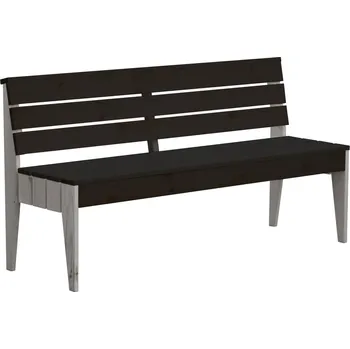 Zahradní lavice Rojaplast POOL dřevěná lavice - ČERNÁ/ŠEDÁ