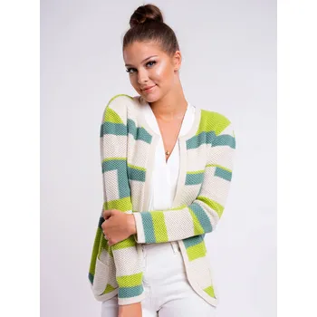 Dámský svetr Dámský svetr ROSSIE béžová + zelená, VELIKOST S/M