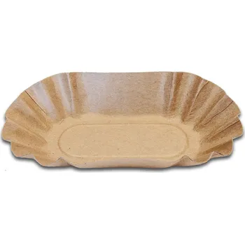 Jednorázové nádobí Papírová miska WAVE Arc KRAFT 10,5 x 17,5 x 3 cm (250 ks) s tukovou bariérou, FSC Mix