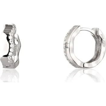 Náušnice Stříbrné náušnice kruhy s čirými zirkony 14 mm STNAU1822F