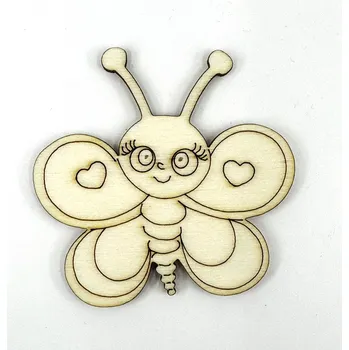 Překližka Výřez z překližky, MOTÝLEK, 6x6 cm, 1 kus