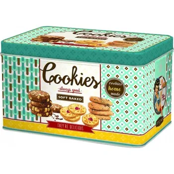 Dóza na potraviny Easy Life Plechová dóza na sušenky Cookies 22x14x13 cm