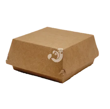 Jednorázové nádobí Hamburger box TAKE AWAY 120x120x100 mm přírodní