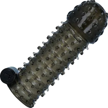 Návlek na penis LOLO návlek na penis s vroubky a vibrátorem