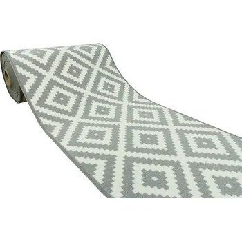 Koberec Balta Běhoun pogumovaný Romby 19 šedý bílý Šíře: 100 cm