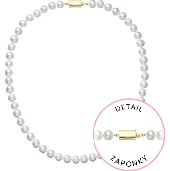 Náušnice Perlový náhrdelník z říčních perel se zapínáním ze 14 karátového zlata 922003.1/9267A bílý