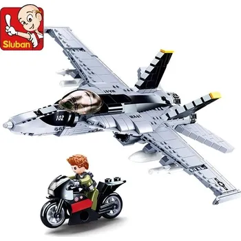 ostatní stavebnice Vojenské stavebnice letoun F/A-18E Super Hornet | styl lego - 682ks bez krabice