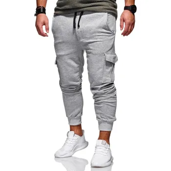 Pánské kalhoty s kapsami Barva: Světle Šedá, Velikost: M