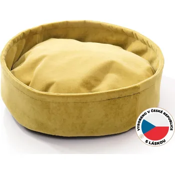 Ekomazlíček Pelíšek pro kočky RING hořčicový Průměr: 30 cm