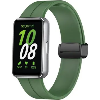 Příslušenství k chytrým hodinkám eses Silikonový řemínek s magnetickou přezkou pro Samsung Galaxy Fit 3 - Tmavě zelený