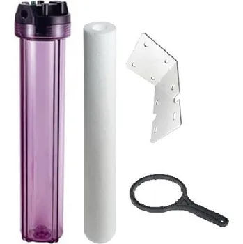 Ochranný vodní filtr Filtr průhledný 20" 2,5" x 3/4" s filtrační vložkou Propustnost mikronů: 5 mikron