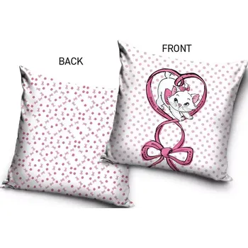 Dekorativní polštářek Sametový povlak Kočička Marie se stuhou, 40x40 cm (Povlak na polštář s kočkou, kočka)