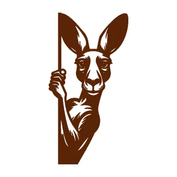 Samolepící dekorace SAMOLEPKA Klokan 006 pravá vykukuje (15 - hnědá) NA AUTO, NÁLEPKA, FÓLIE, POLEP, TUNING, VLASTNÍ TEXT, TISK, AUTOSAMOLEPKY.cz, POLEPY, OBRÁZEK, LOGO, SAMOLEPKY