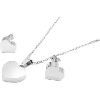Souprava šperků Steel Jewelry Souprava Náhrdelník Náušnice SRDCE Chirurgická ocel SET240229 dárkové balení zdarma