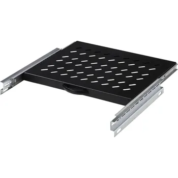 DJ technika Digitus DN-19 TRAY-2-600-SW 19 palec přístrojová police pro datové skříně 1 U vysouvací Vhodné pro hloubku skříně: 600 mm černá