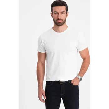 Pánské tričko Ombre Men's BASIC classic cotton T-shirt - white Ombre bílá 2819782