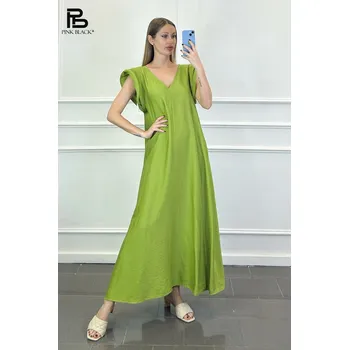 Dámské šaty Dlouhé šaty volný střih 35505 Itálie barva: zelená-oliva, velikost: Univerzální-jedna velikost