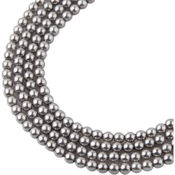 Dětské navlékací korálky Manumi české voskové perle 3 mm hematit